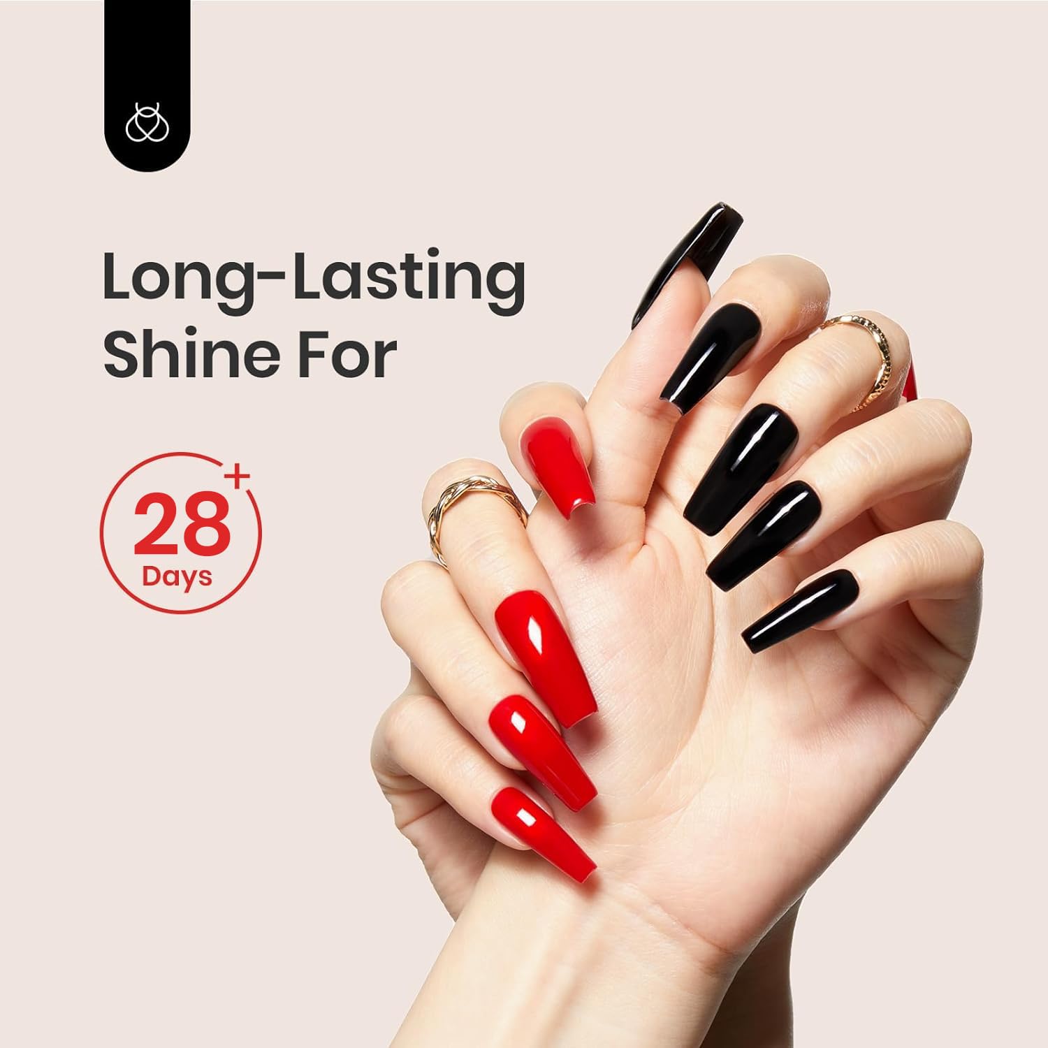 Best Long-lasting Shine Gel Polish Set - Top Coat & Base Coat by Beetles (15ml).