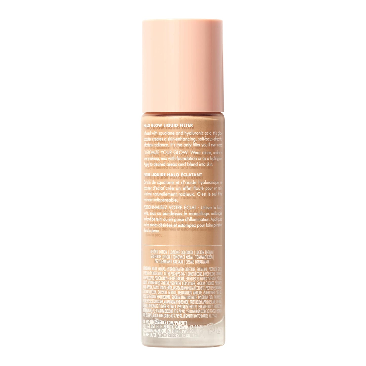 e.l.f. Halo Glow Liquid Filter, Complexion Booster For A Glowing, Soft-Focus Look, Infused With Hyaluronic Acid, Vegan & Cruelty-Free, 2 FairLight