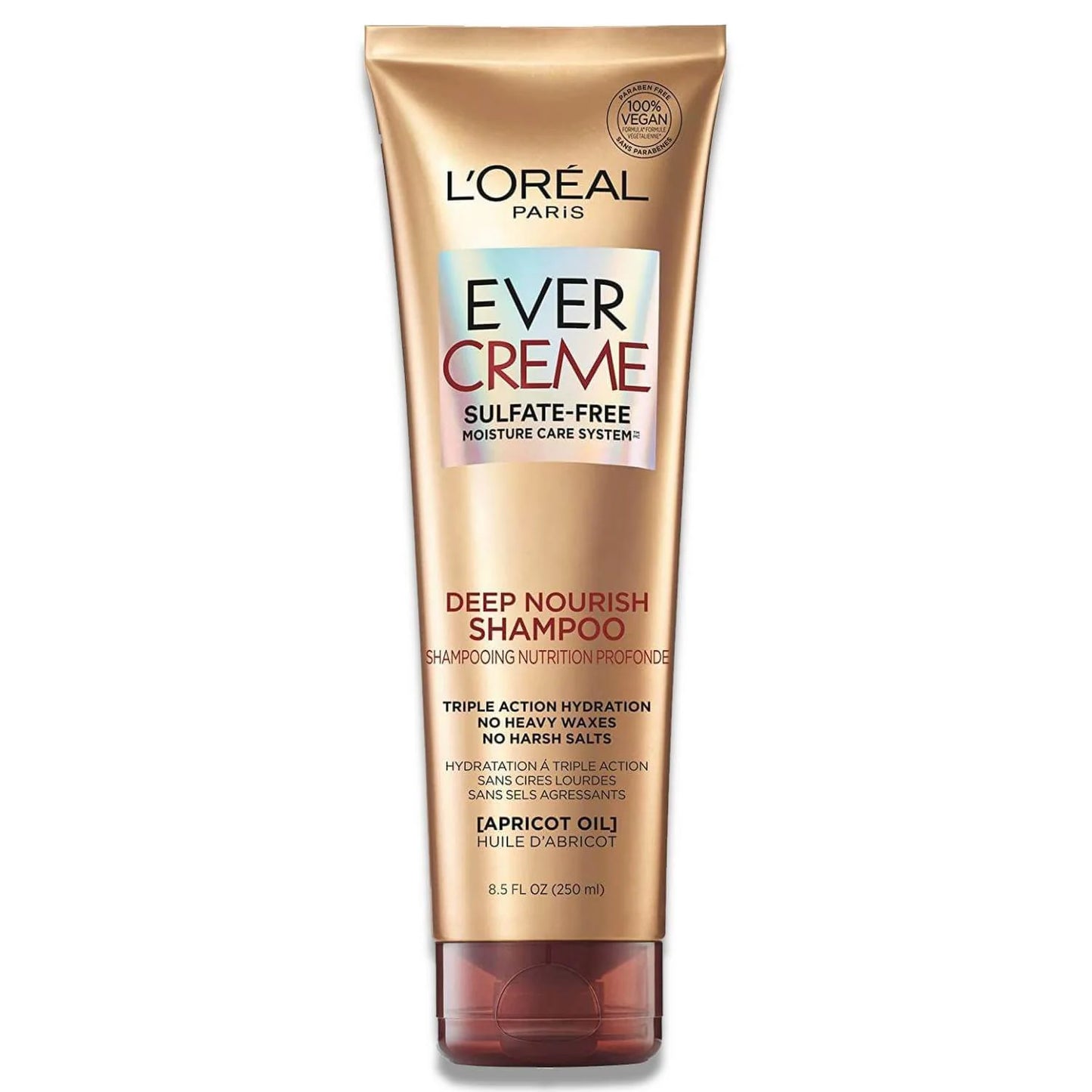 L'Oreal - Paris EverCreme Sulfate Free Shampoo, Deep Nourish, With Apricot Oil - 8.5 oz